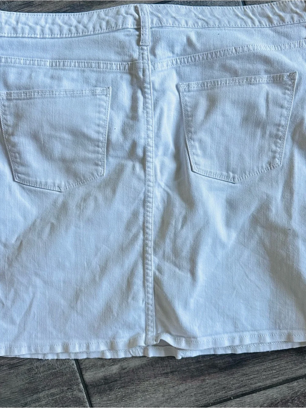 Universal Thread White Denim Mini Skirt with Back Pockets